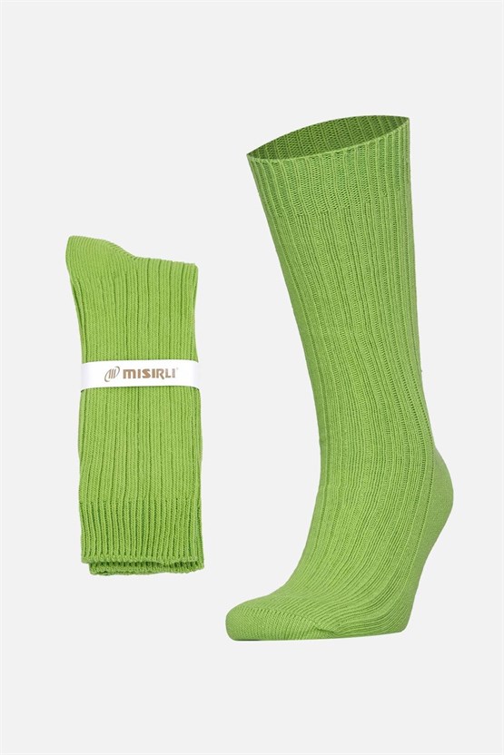 Mısırlı Unisex Pamuklu Bio Cotton Kışlık Soket Çorap Yeşil