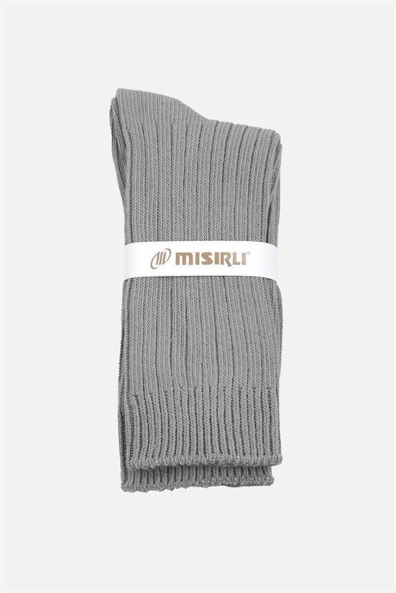 Mısırlı Unisex Pamuklu Bio Cotton Kışlık Soket Çorap Gri