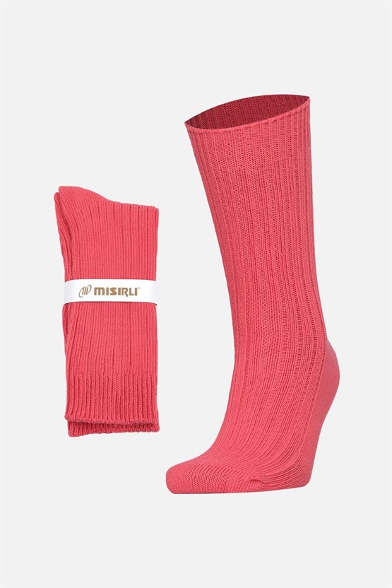 Mısırlı Unisex Pamuklu Bio Cotton Kışlık Soket Çorap Pembe