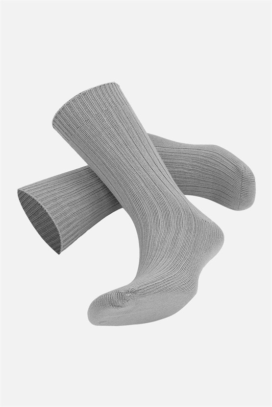Mısırlı Unisex Pamuklu Bio Cotton Kışlık Soket Çorap Gri