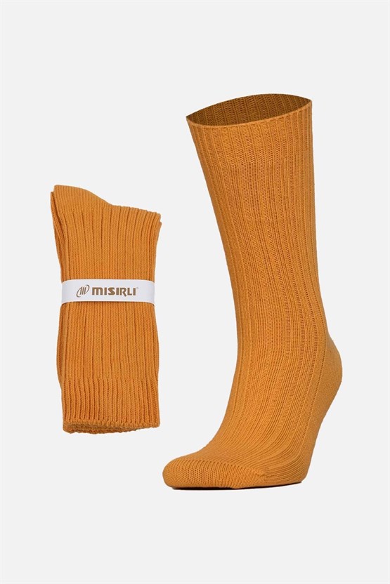 Mısırlı Unisex Pamuklu Bio Cotton Kışlık Soket Çorap Turuncu