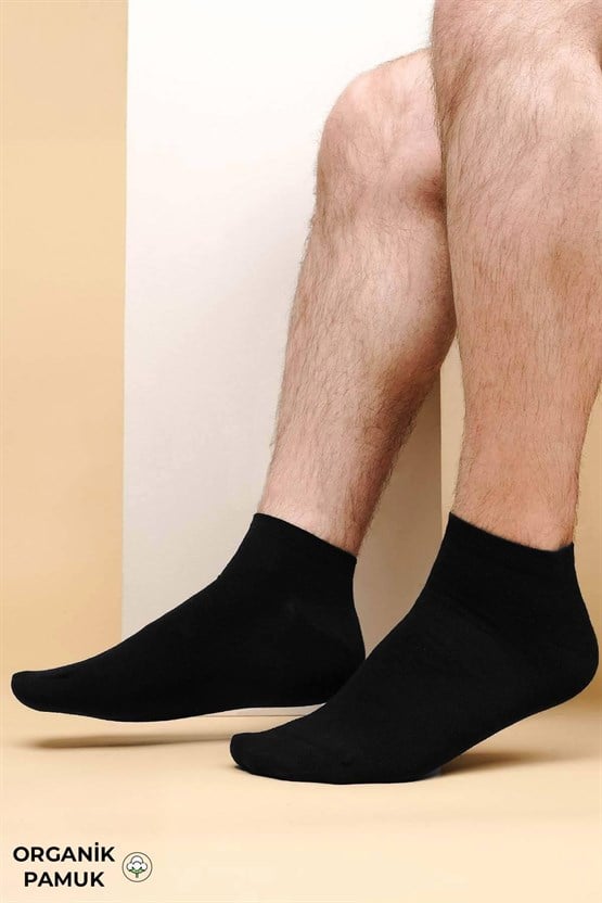 ORGANİK PAMUKLU Unisex 7 Çift Patik Çorap Siyah