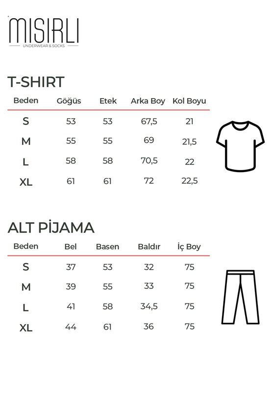 Pamuklu Kısa Kollu Pijama Takım Siyah
