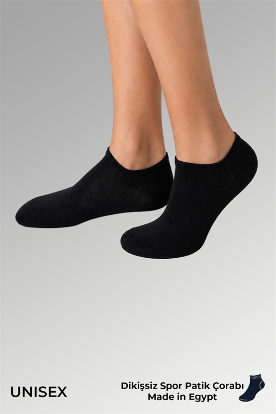 SOCKSMAX Pamuklu Unisex Üçlü Patik Çorap Siyah