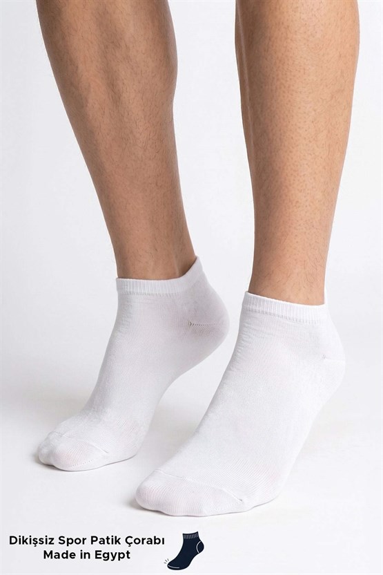 Socksmax Unisex Pamuklu 30 Çift Patik Çorap Beyaz