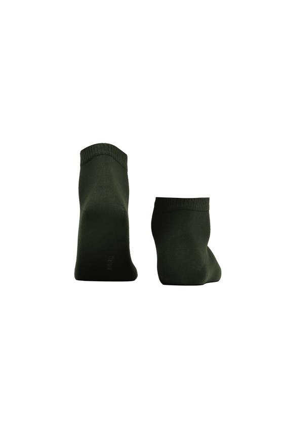 Unisex Bambu Diyabetik Sneaker Çorap Haki