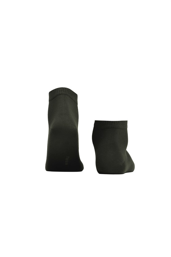 Unisex Bambu Diyabetik Sneaker Çorap Koyu Haki