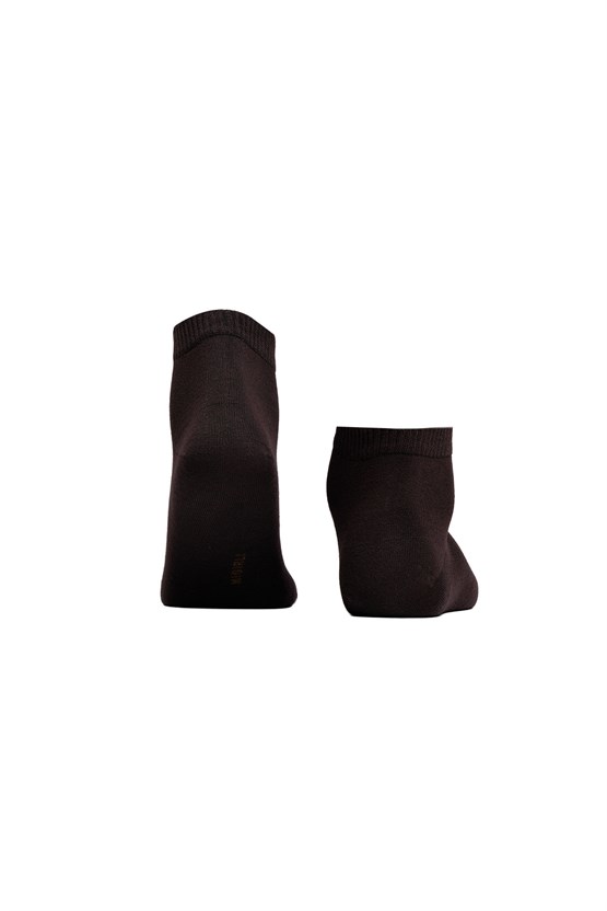 Unisex Bambu Diyabetik Sneaker Çorap Kahverengi
