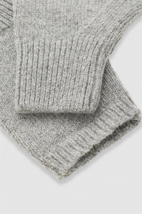 Unisex Yün Bere Eldiven Takımı - Milda Gri