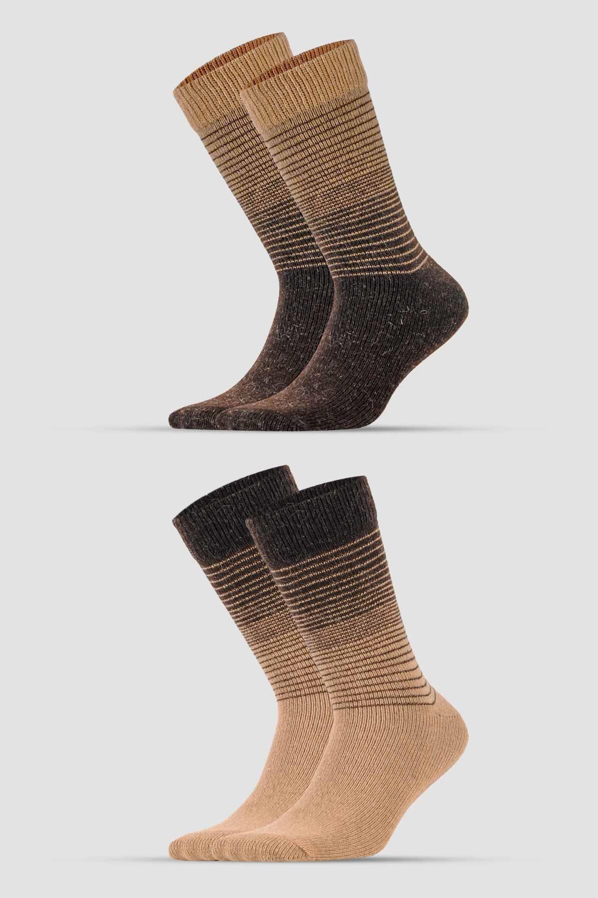 Aytuğ Herren Wintersocken aus Alpakawolle im 2'er Paket- 3098 B/K