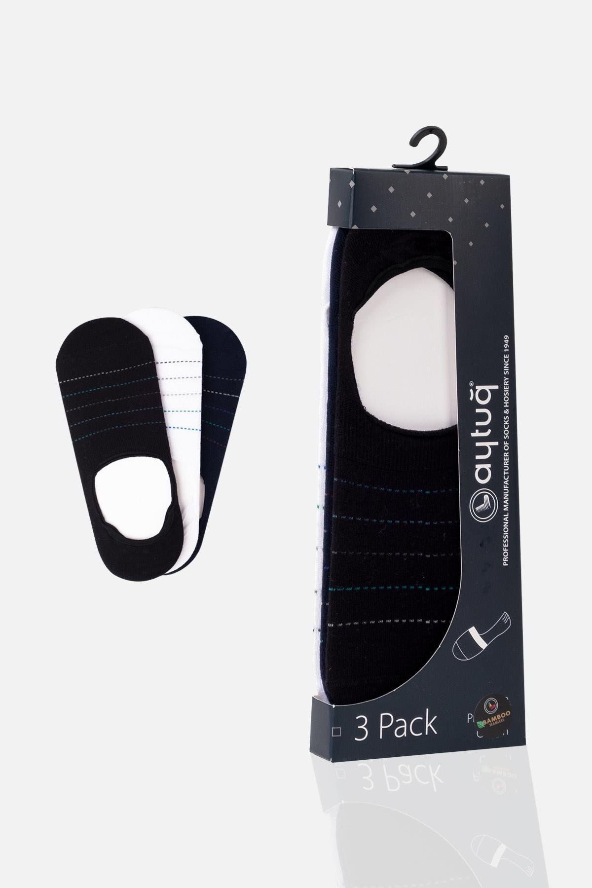 Aytuğ Men's Bamboo 3 Pairs Special Boxed Ballet Socks - 14322