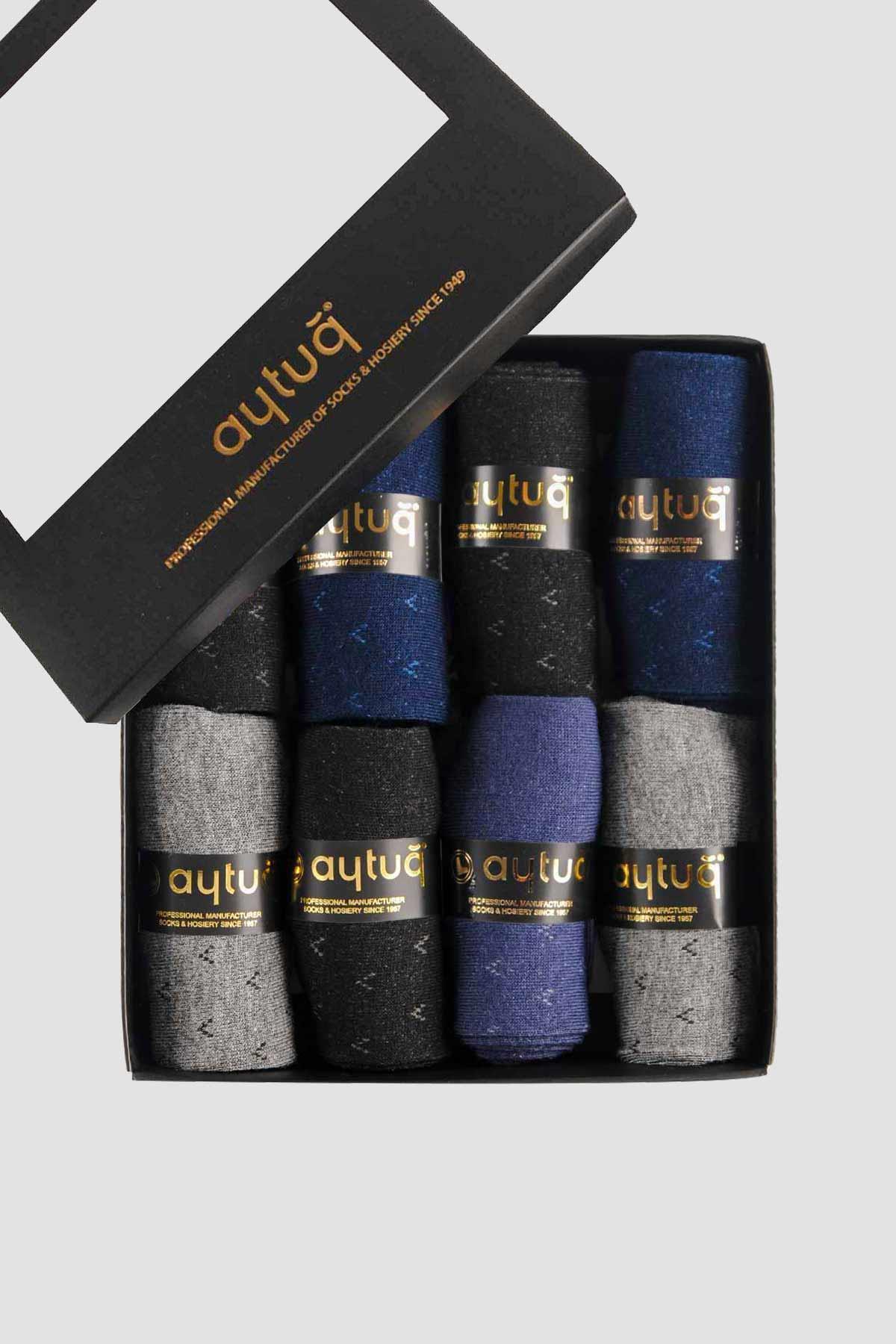 Aytuğ Men's Bamboo 8 Pairs Booties Socks With Special Box 14248-3