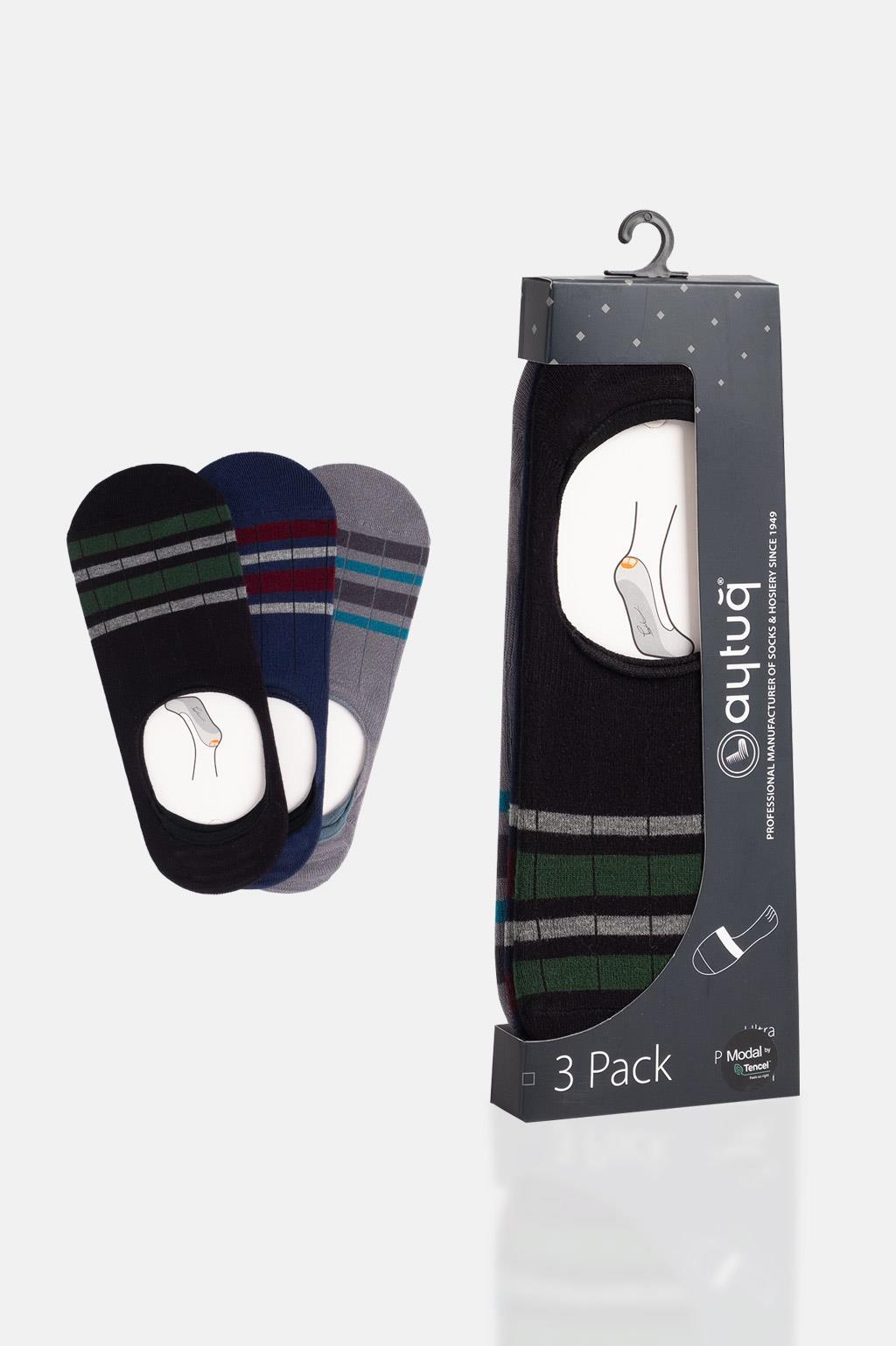 Aytuğ Men's Modal by Tencel™ 3 Pairs of Special Boxed Ballet Socks - 13311