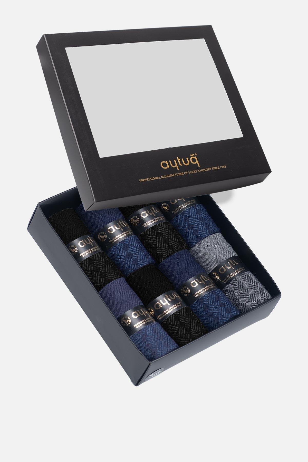 Aytuğ Men's Modal by Tencel™ 8 Pairs Special Boxed Booties Socks - 13246