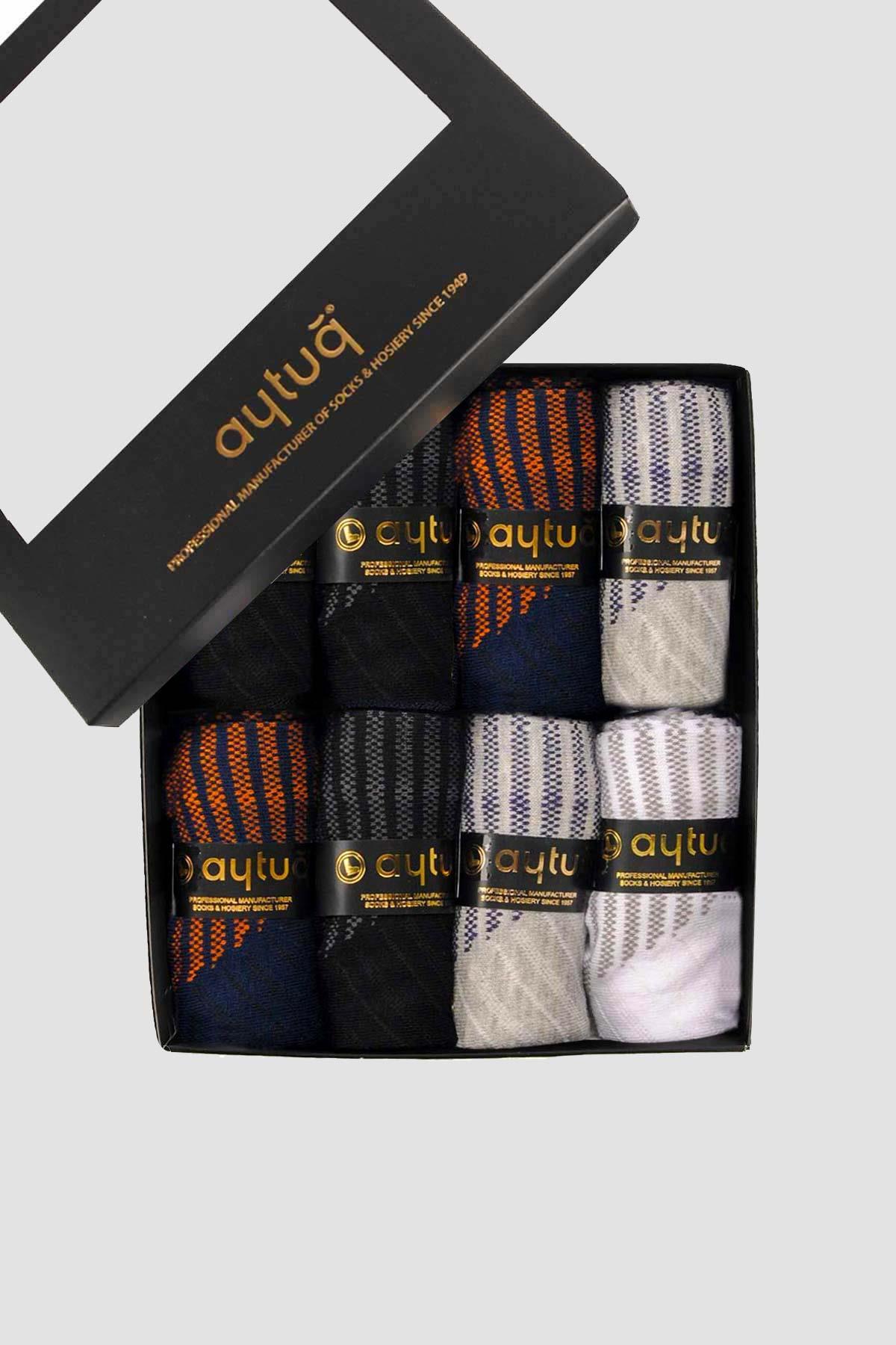Aytuğ Men's Cotton 8 Pairs Special Boxed Booties Socks - 11250-2