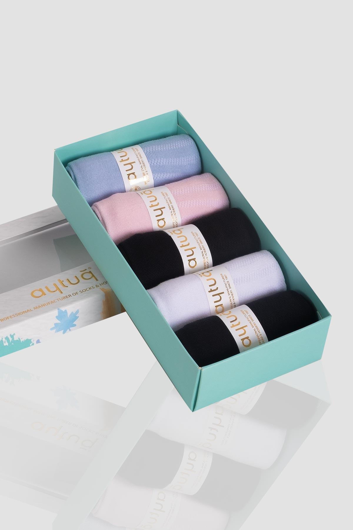 Aytuğ Kadın Bambu 5 Çift Özel Kutulu Patik Çorap   34018