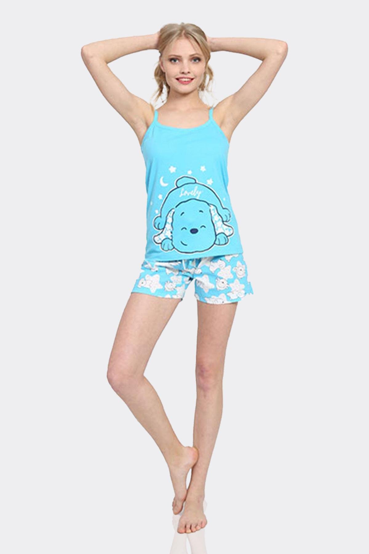Aytug Kadın İp Askılı Şort Pijama Takımı 8101130353