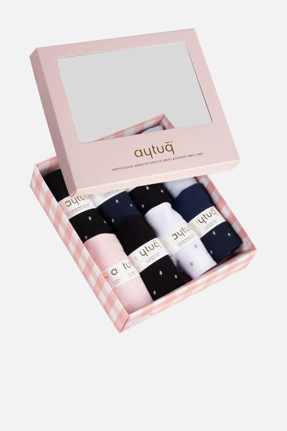 Aytuğ Women's Modal by Tencel™ 8 Pairs Special Boxed Booties Socks 33242