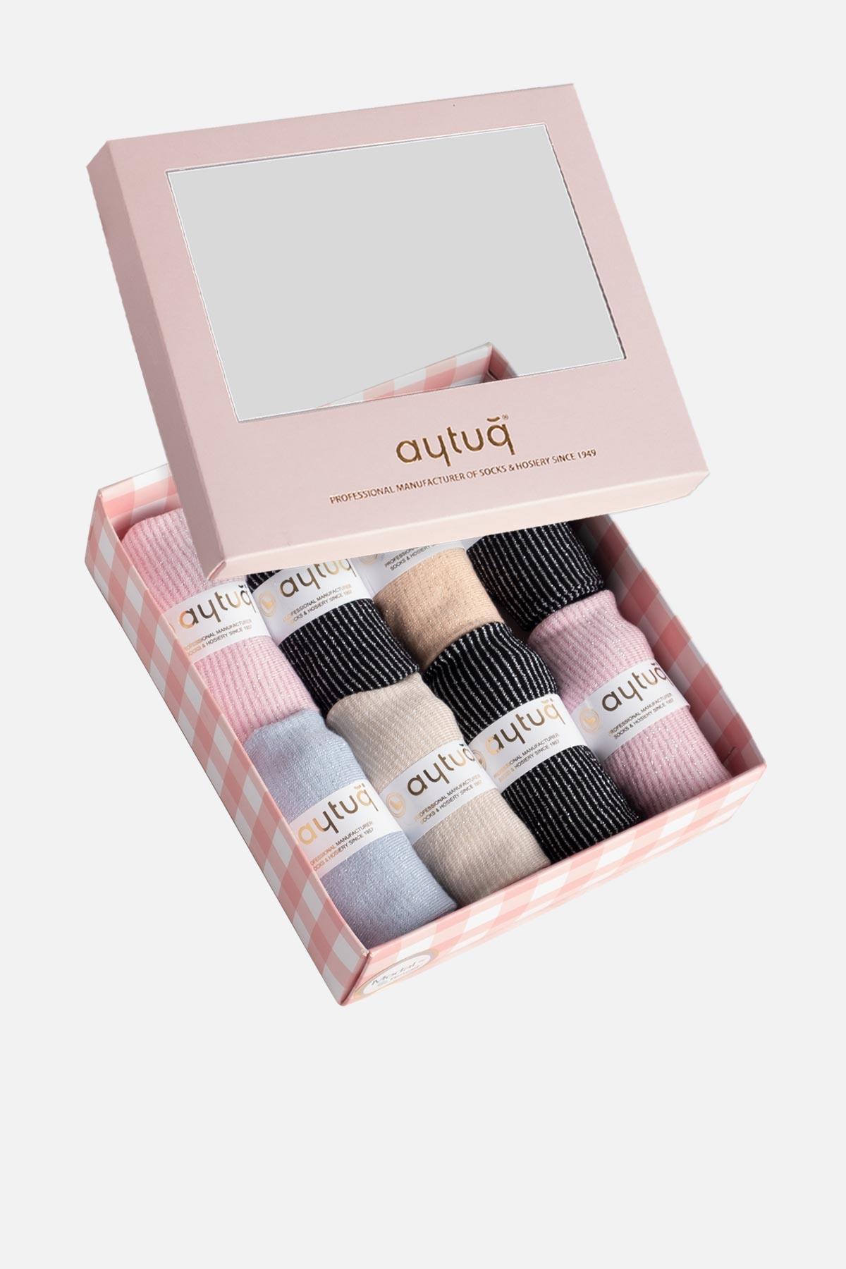 Aytuğ Women's Modal by Tencel™ 8 Pairs Special Boxed Booties Socks 33244