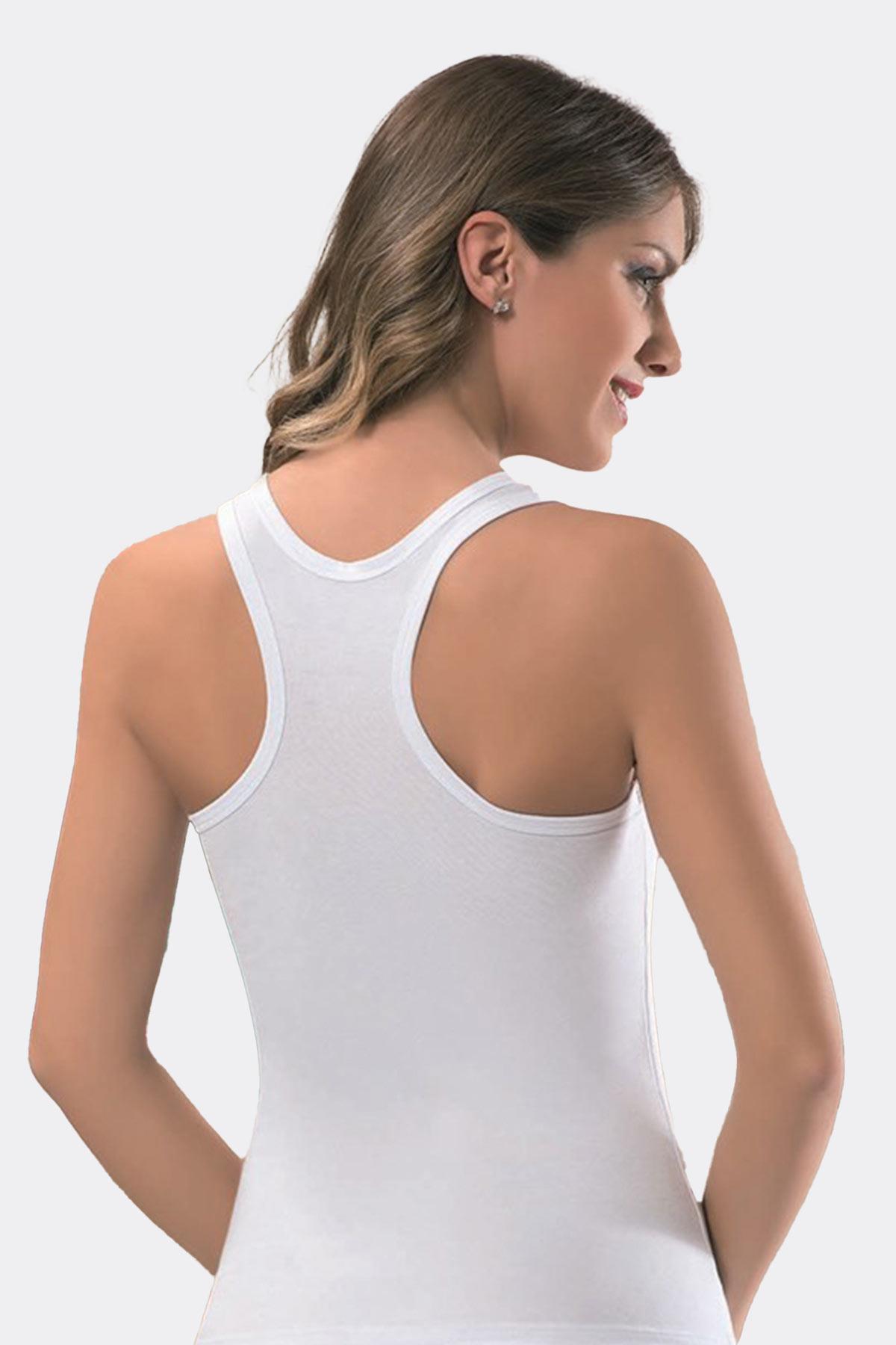 Aytuğ Kadın Modal Maranda Askılı Sporcu Atleti 8007 Beyaz