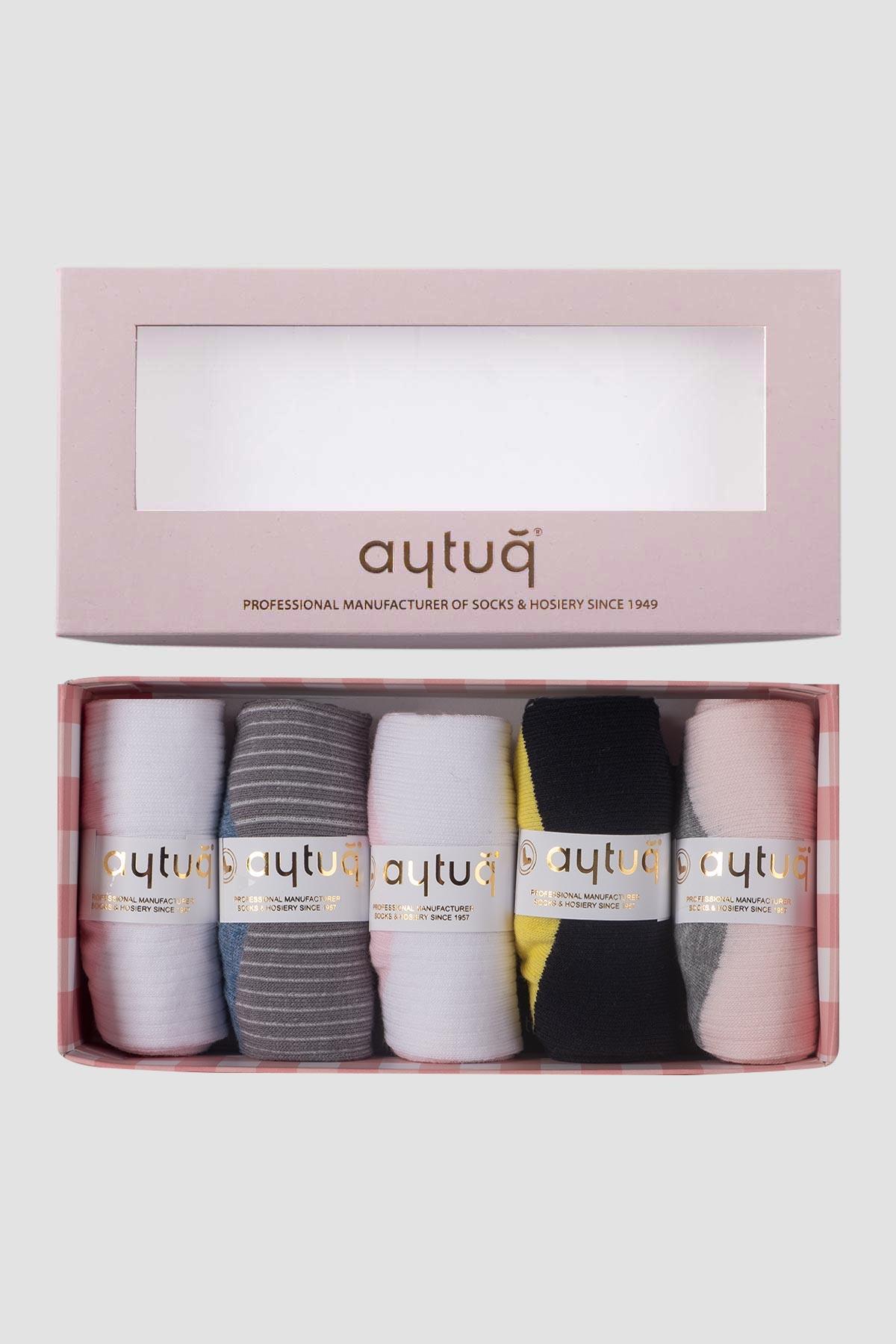 Aytuğ Women 5 Pairs of Cotton Booties Socks With Special Box - 31253