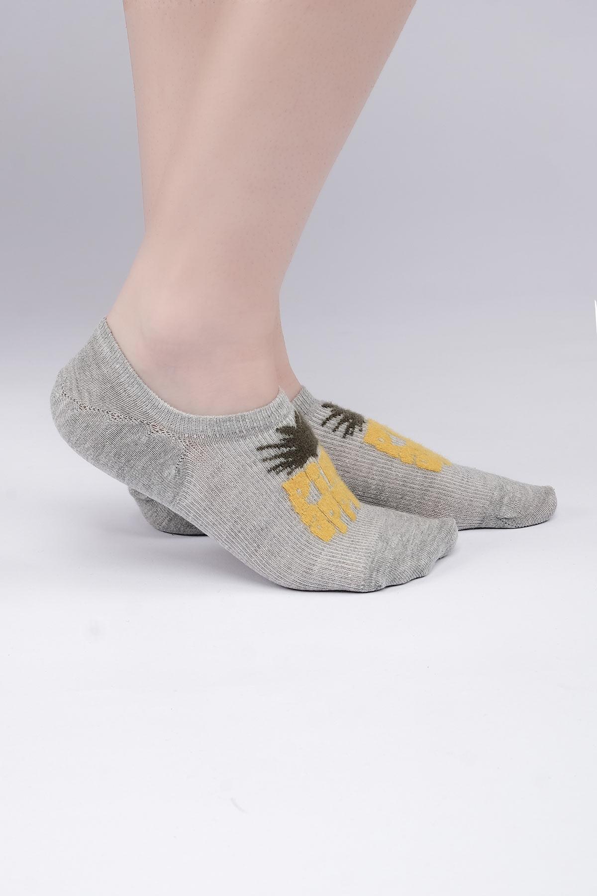 Aytuğ Kadın Pamuklu Tekli Gri No Show Çorap A 31353 G