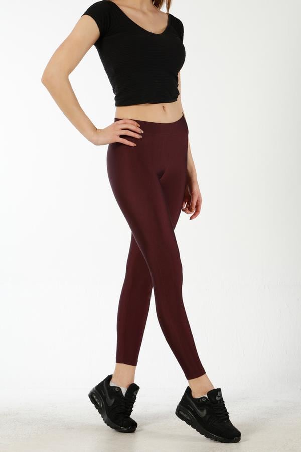 Aytuğ Kadın Parlak Bordo Renk Tayt TY 55