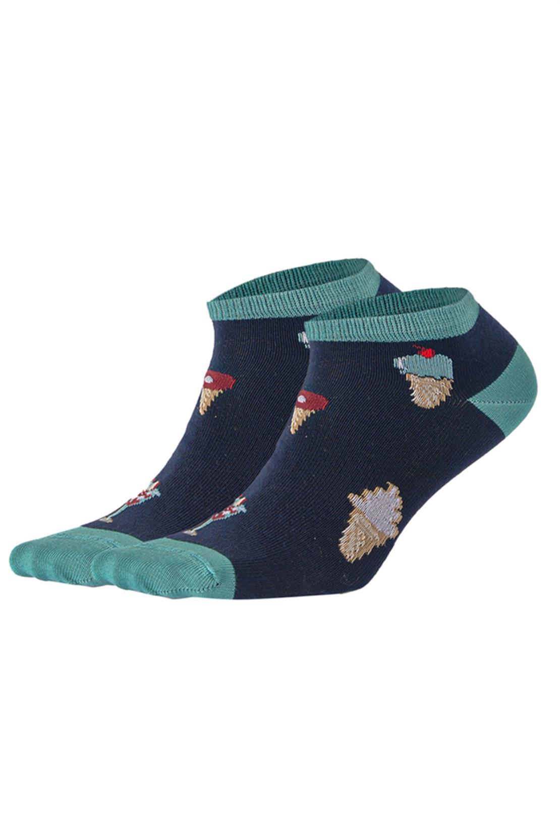 Aytuğ Kadın Renkli Kase Dondurma Pamuk Patik Çorap-3200G