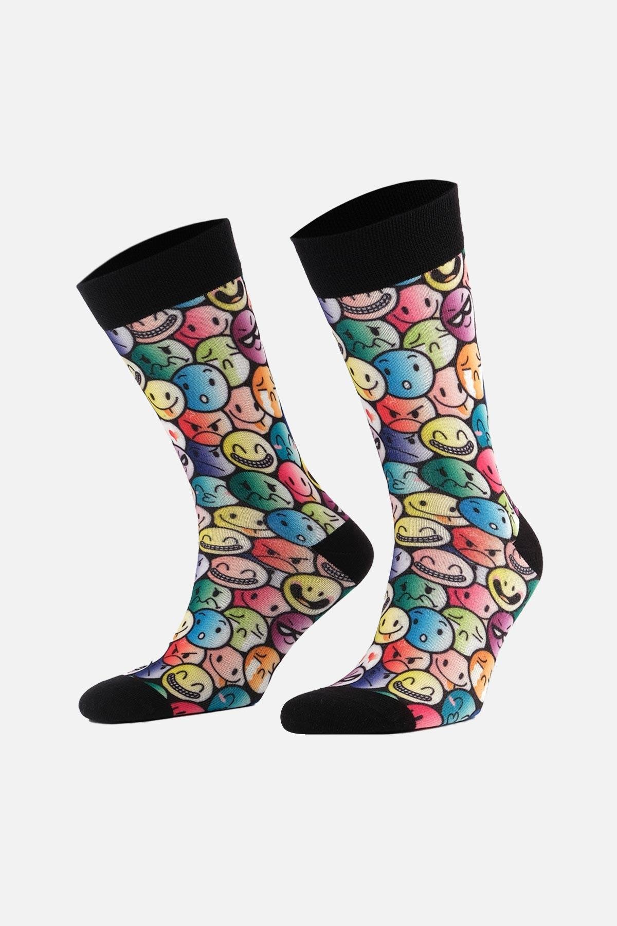 Aytuğ Unisex Emoji Desenli Eğlenceli Soket Çorap - A-DFS-E