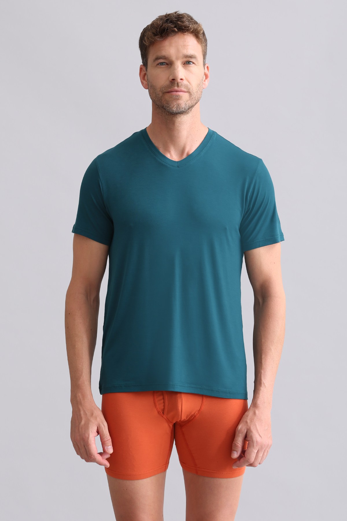Erkek Bambu Zeus V Yaka Fanila Fit Green