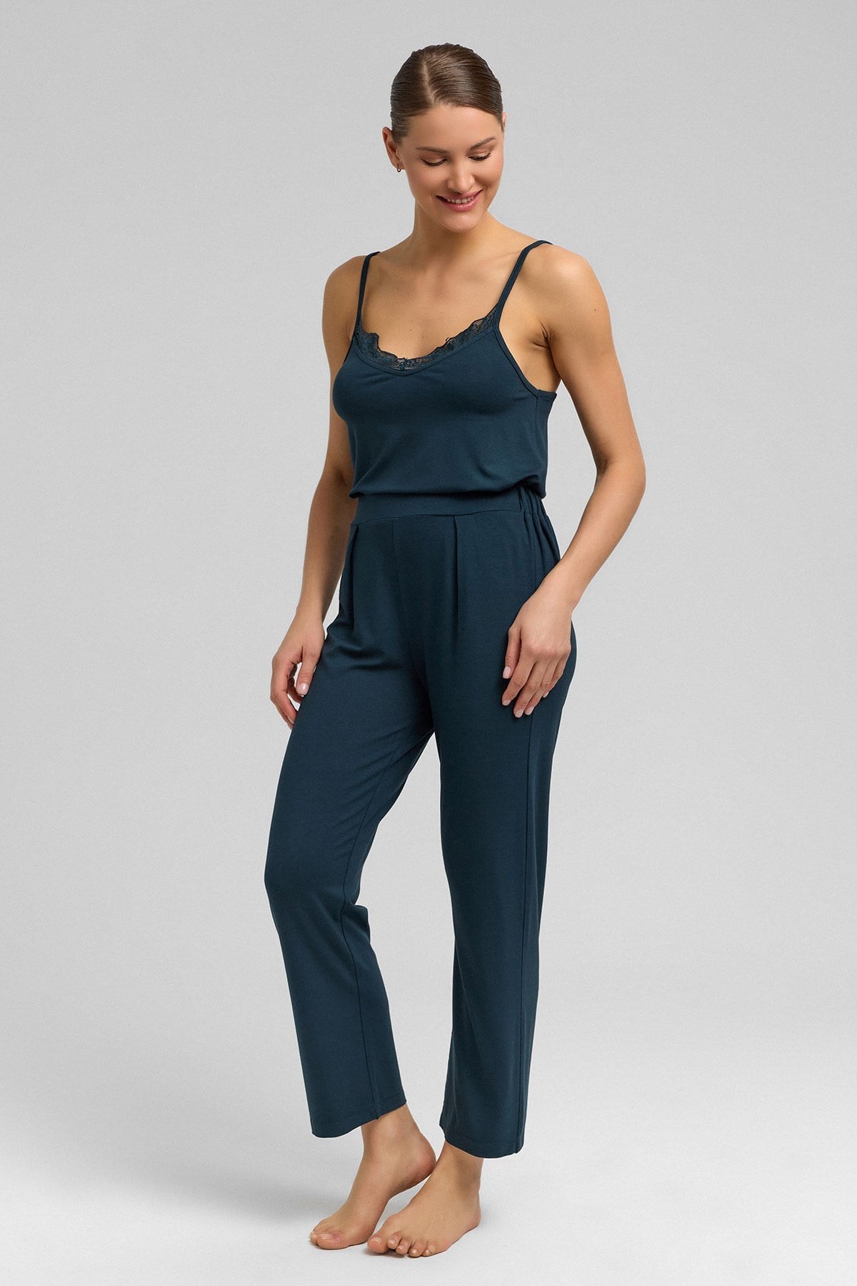 Kadın Örme Dar Paça Pantolon Antrasit