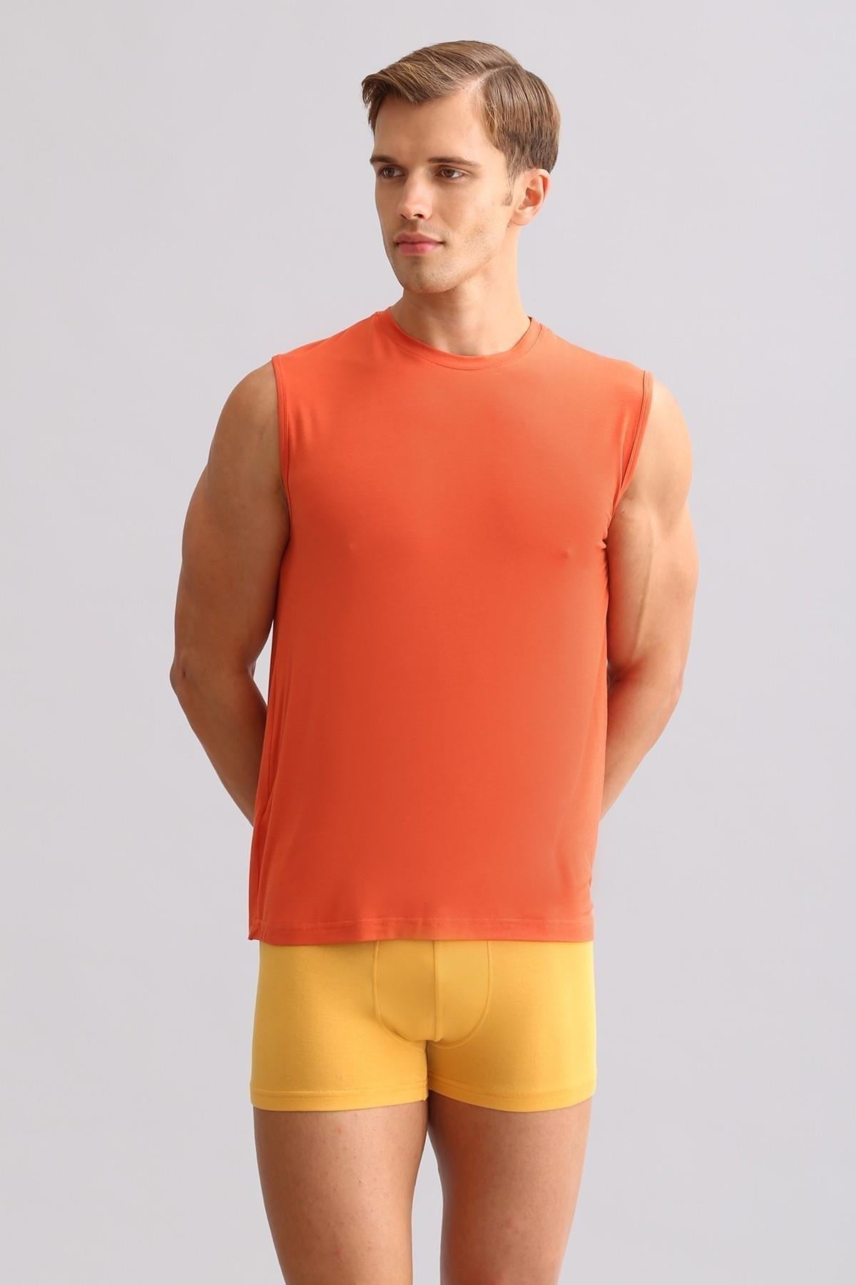 Mısırlı BAMBU ZEUS LUXURY Regular Fit Bisiklet Yaka Sporcu Atlet / T-Shirt Pas Kırmızı