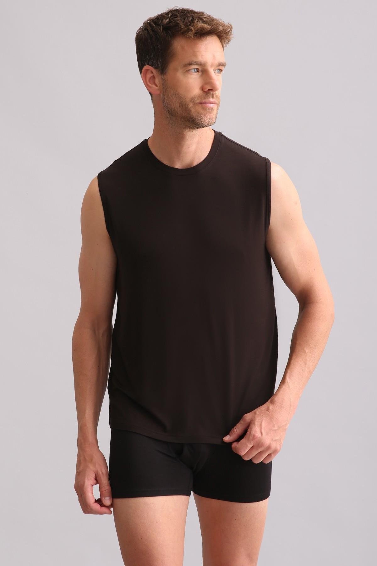 Mısırlı BAMBU ZEUS Regular Fit Bisiklet Yaka Sporcu Atlet Kahverengi