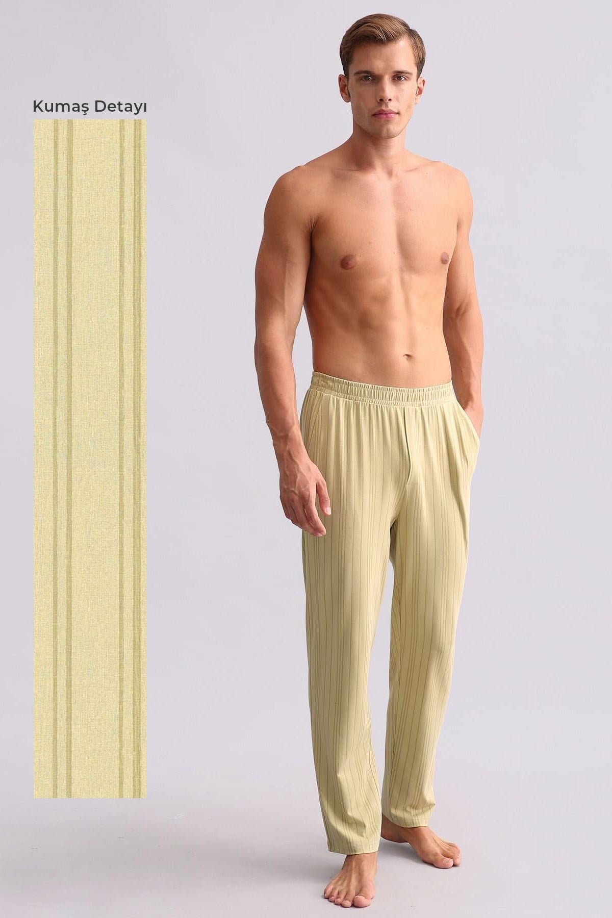 Mısırlı Erkek Bambu Düz Paça Pantolon Adaçayı Yeşili