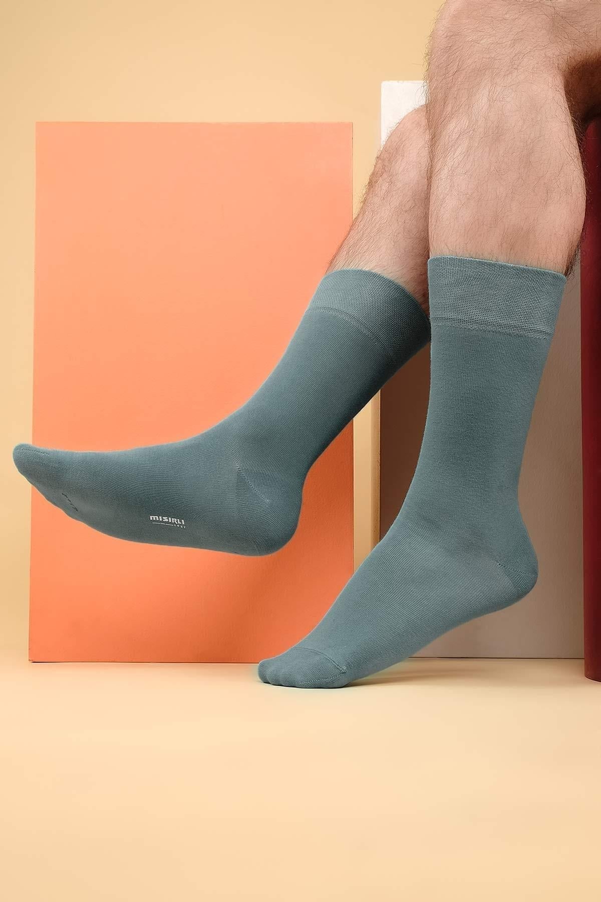 Mısırlı Erkek Bambu Tekli Soket Çorap Pastel Mavi