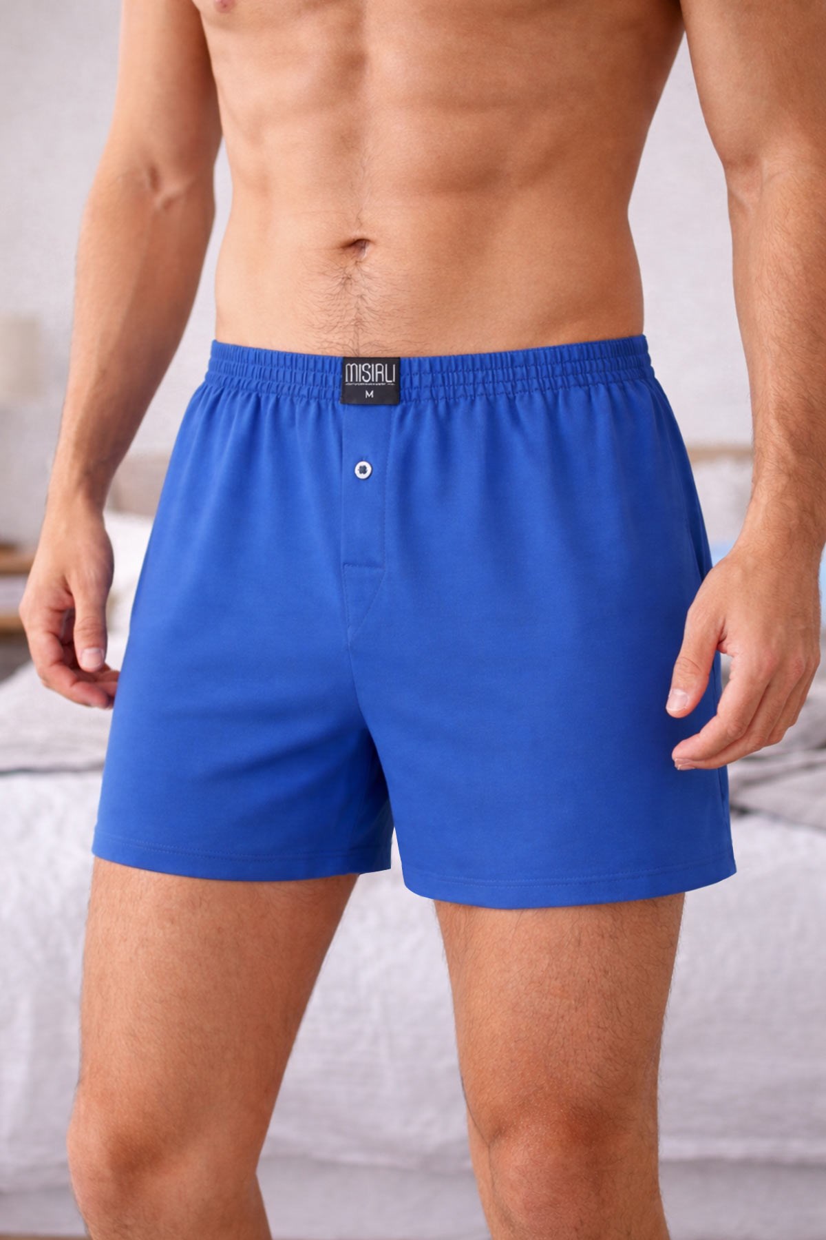 Mısırlı Erkek Pamuklu Ares Şort  Boxer İndigo