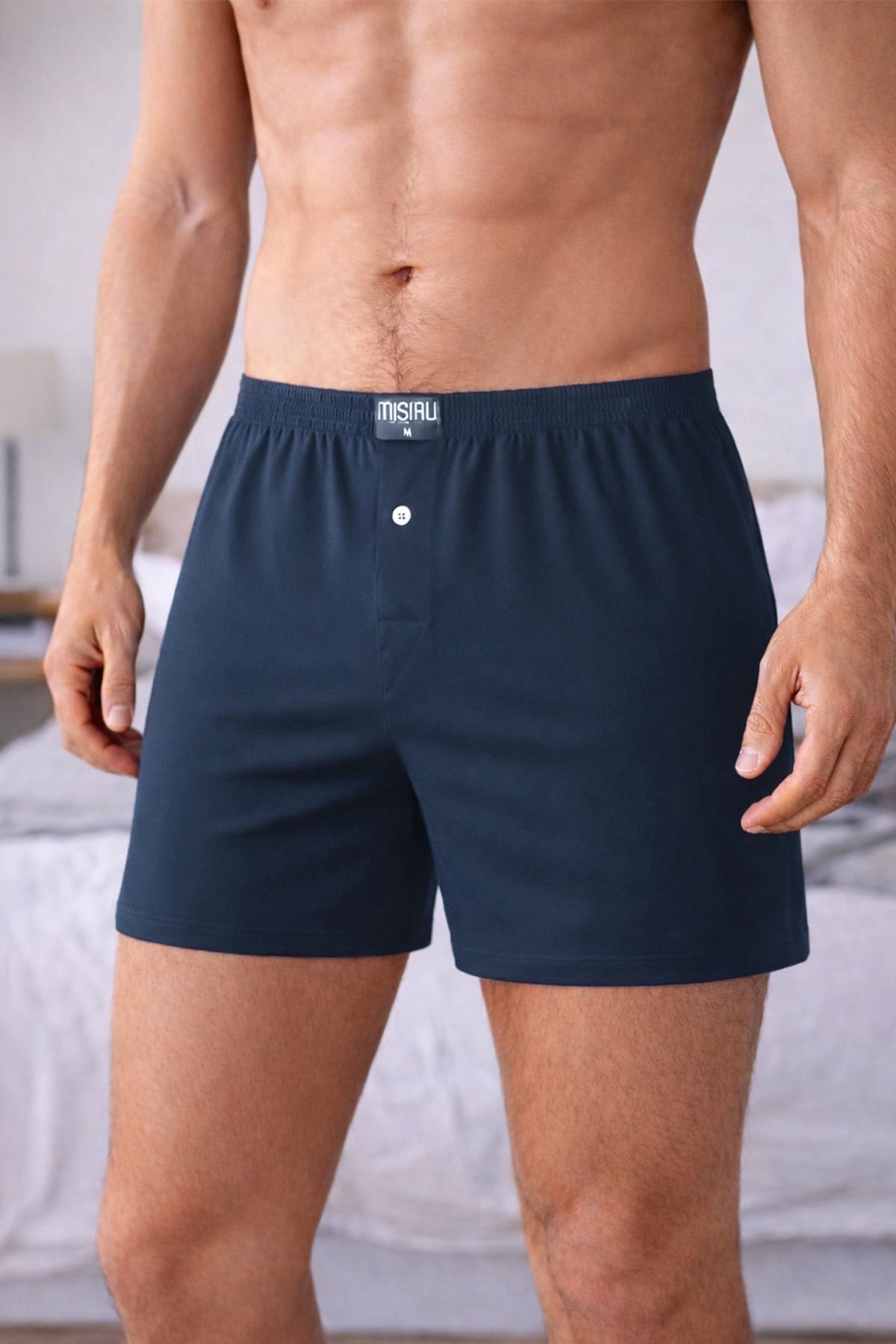 Mısırlı Erkek Pamuklu Ares Şort  Boxer Lacivert