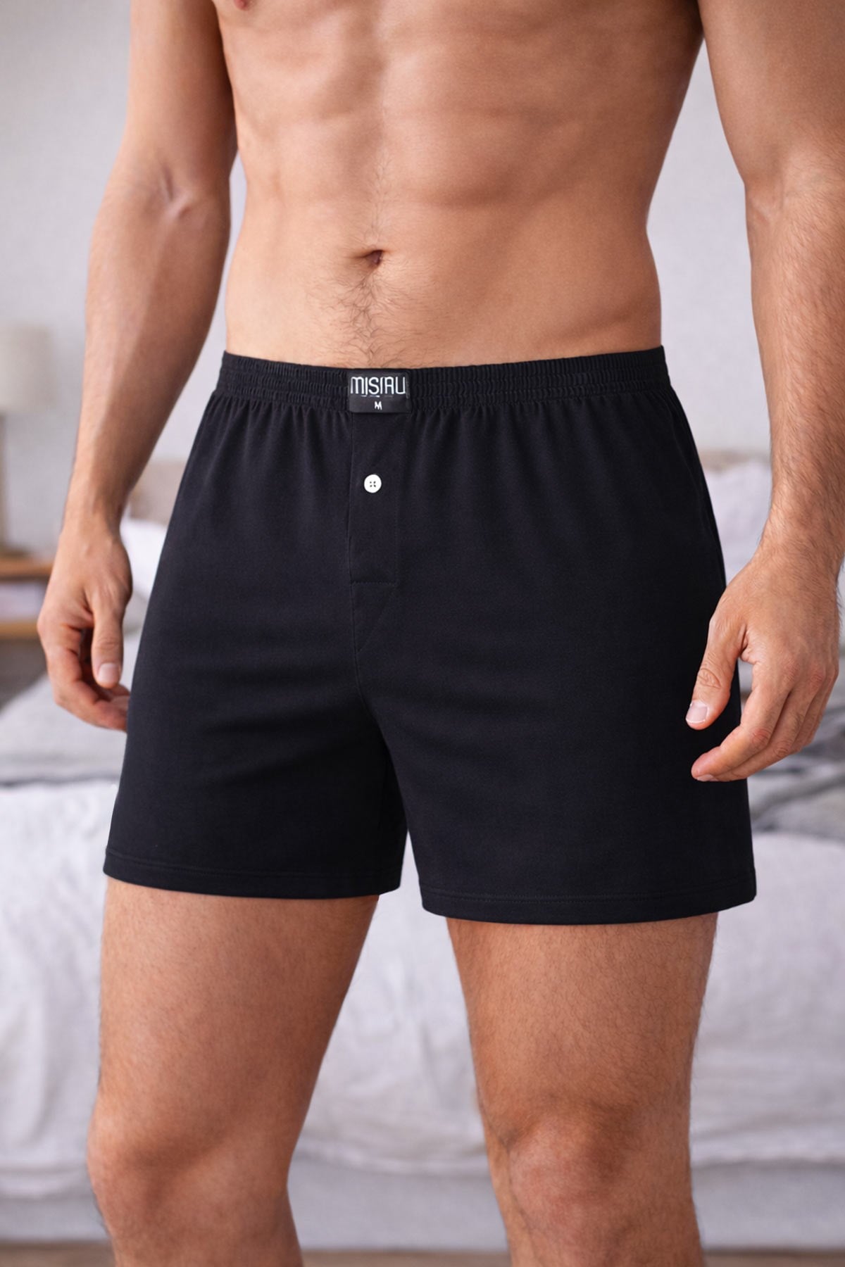 Mısırlı Erkek Pamuklu Ares Boxer Siyah