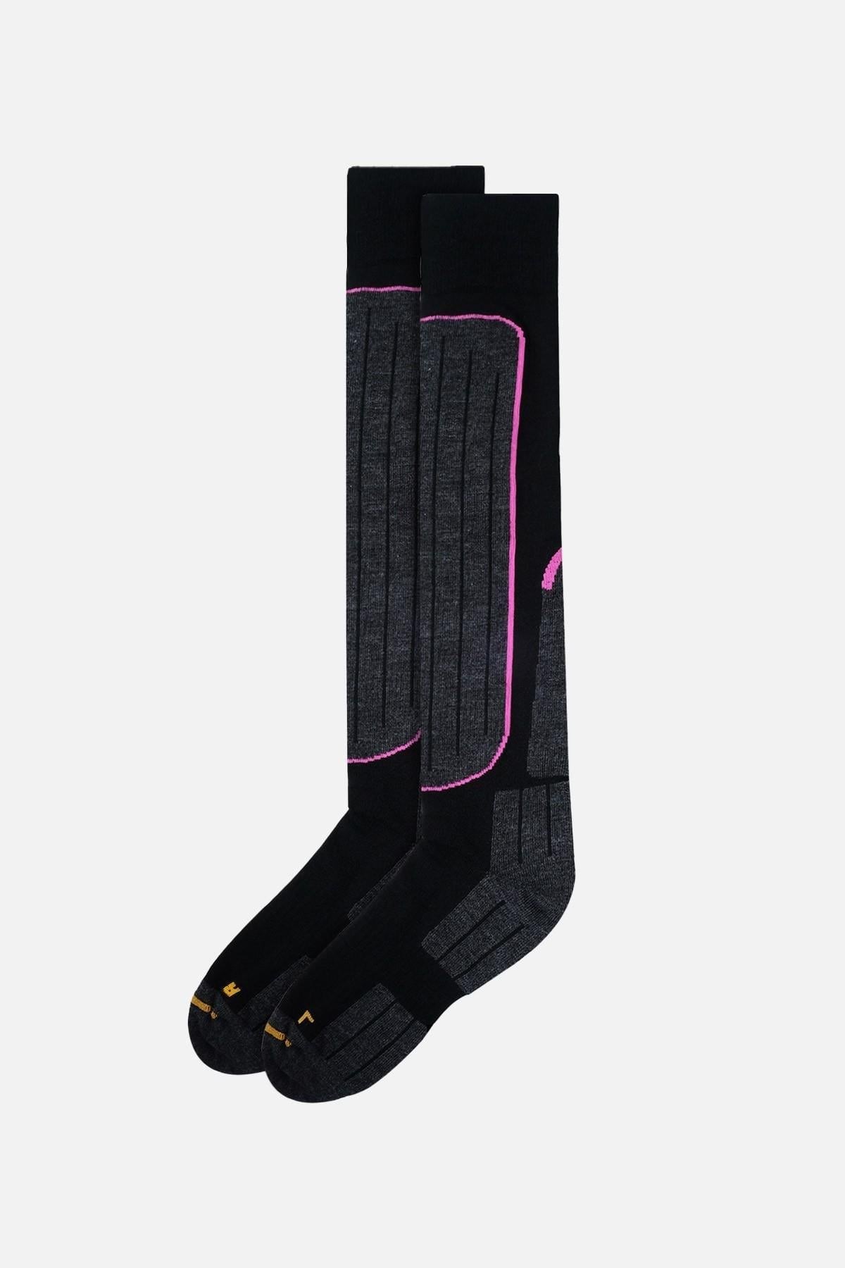 Mısırlı Kadın Anatomik Kayak ve Snowboard Çorabı Siyah