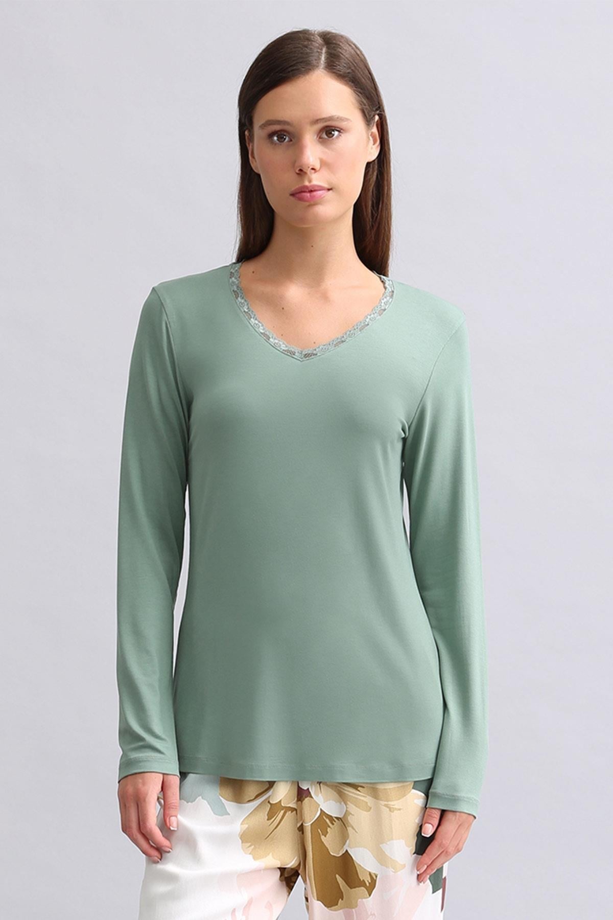 Mısırlı Kadın Bambu Sweatshirt Çağla Yeşili