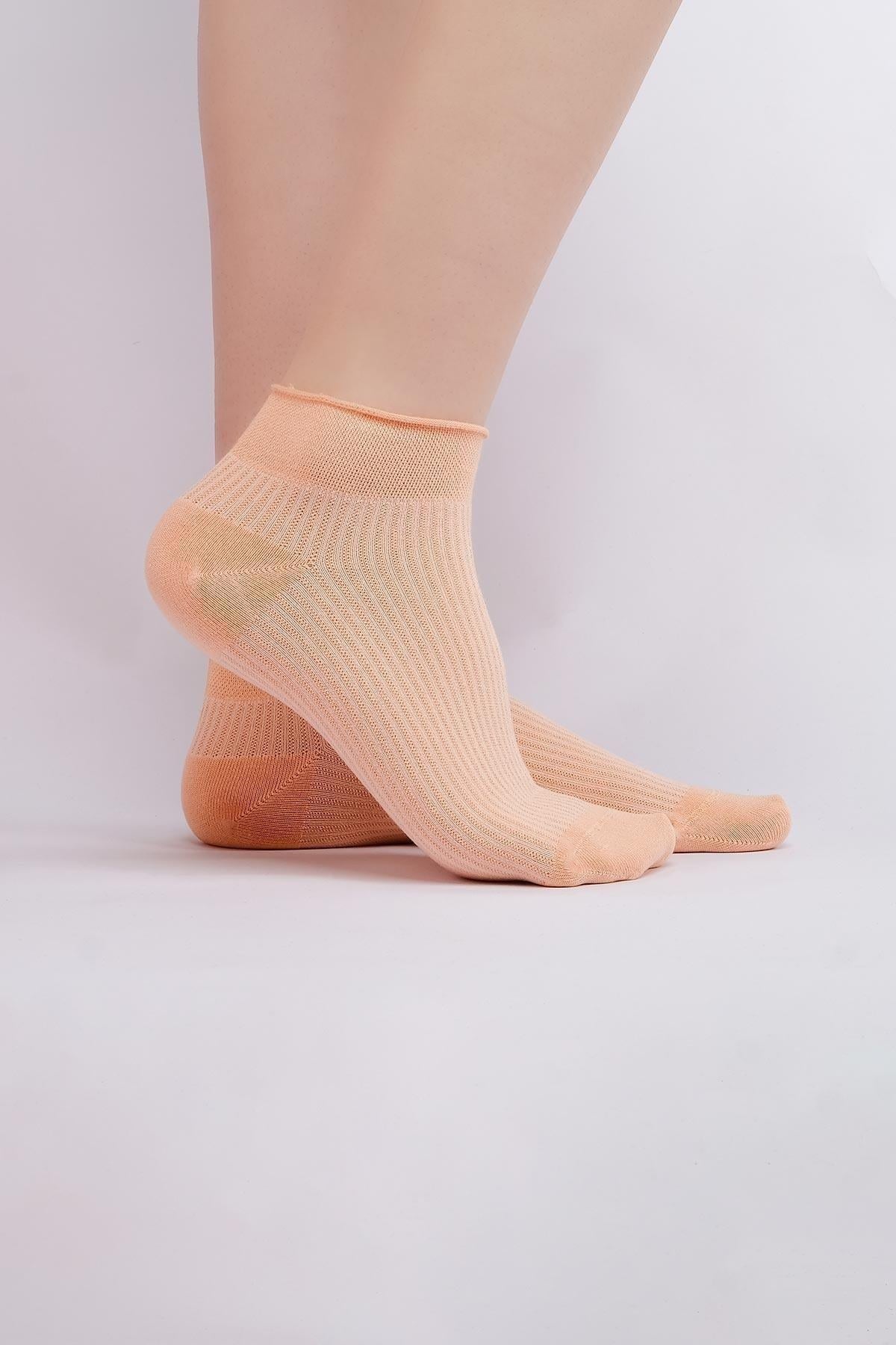 Mısırlı Kadın Bambu Tekli Yazlık Sneaker Çorap Somon