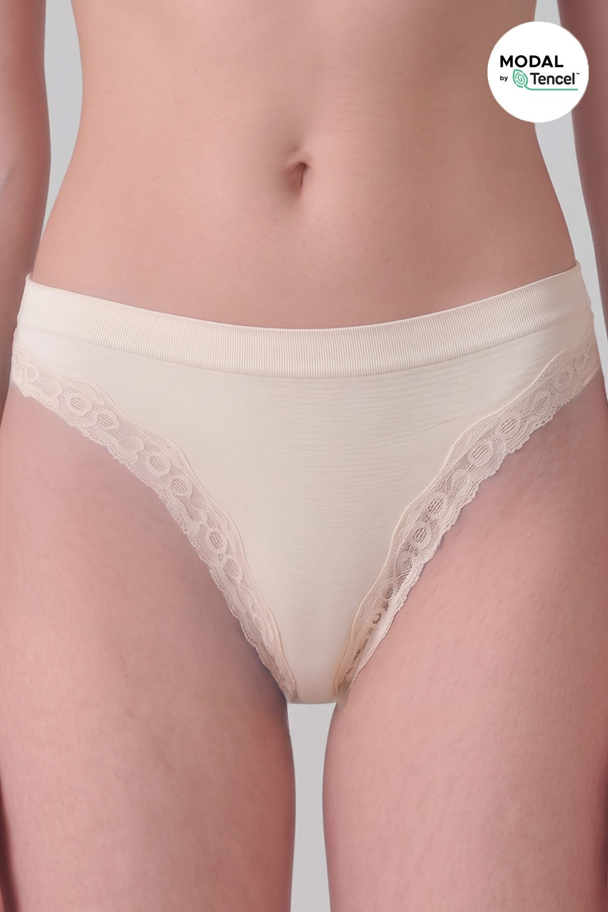 Mısırlı Kadın Modal Seamless Tanga Slip Ekru