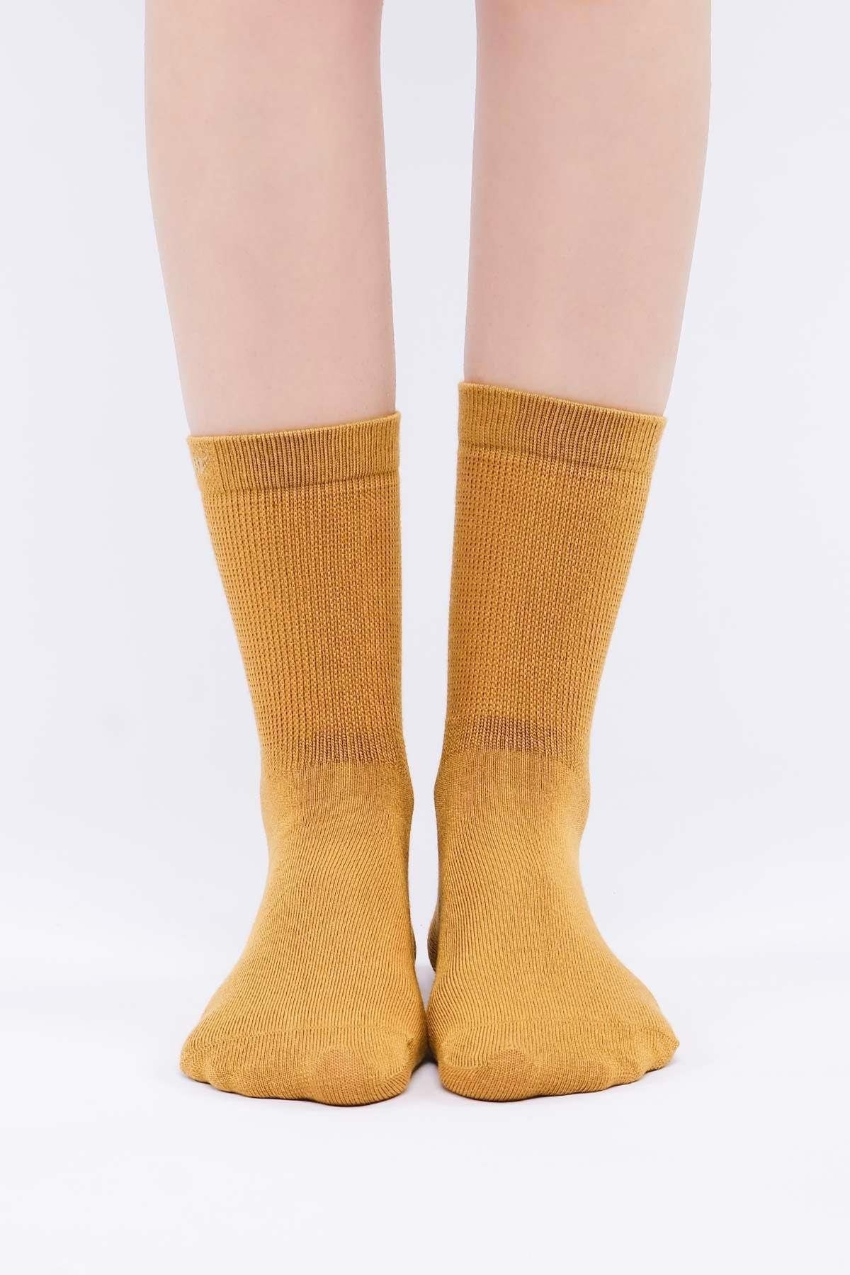 Mısırlı Kadın Modal Tekli Soket Çorap Hardal