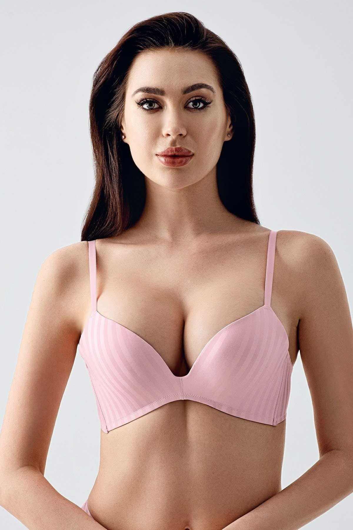 Mısırlı New Bra Push Up Desenli Sütyen Açık Pembe