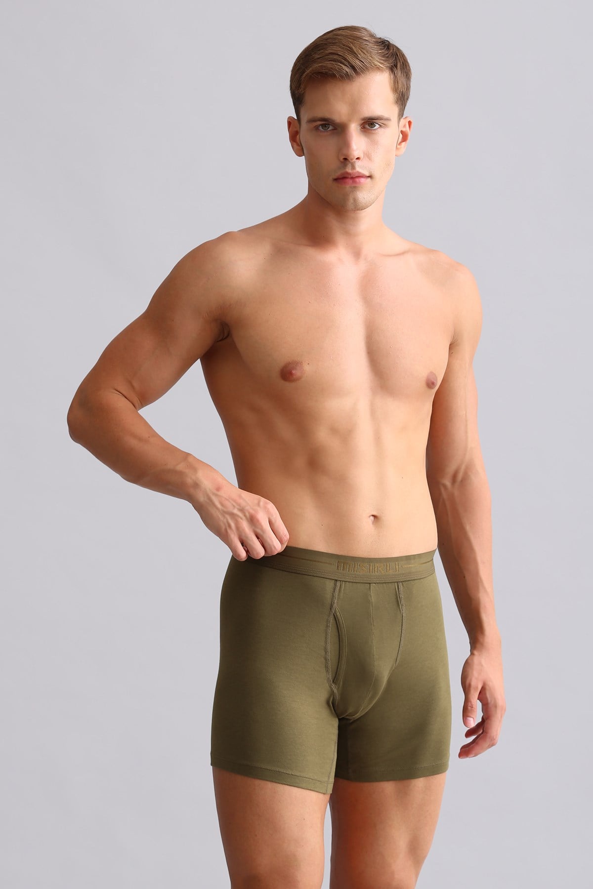 Mısırlı ORGANIC Pamuklu SPARTACUS PLUS PERFORMANCE Long Boxer Koyu Haki