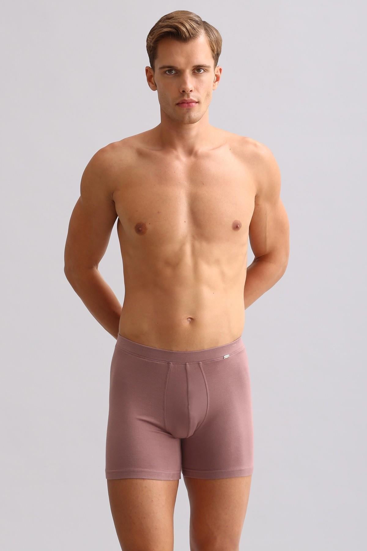 Mısırlı ORGANIC Pamuklu ZEUS LUXURY Regular Fit Metal Armalı Long Boxer Lavender
