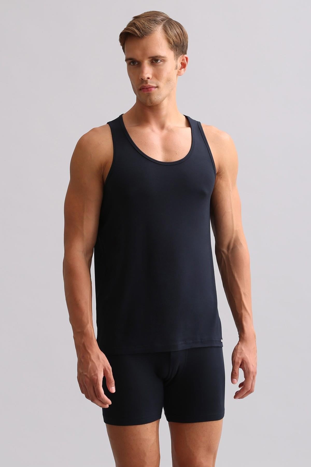 Mısırlı ORGANIC Pamuklu ZEUS LUXURY Regular Fit Basic Atlet Lacivert
