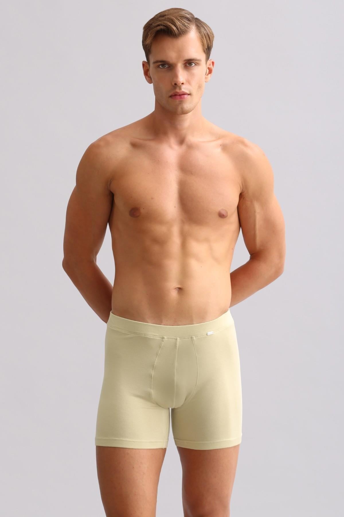 Mısırlı ORGANIC Pamuklu ZEUS LUXURY Regular Fit Metal Armalı Long Boxer Haki Ada