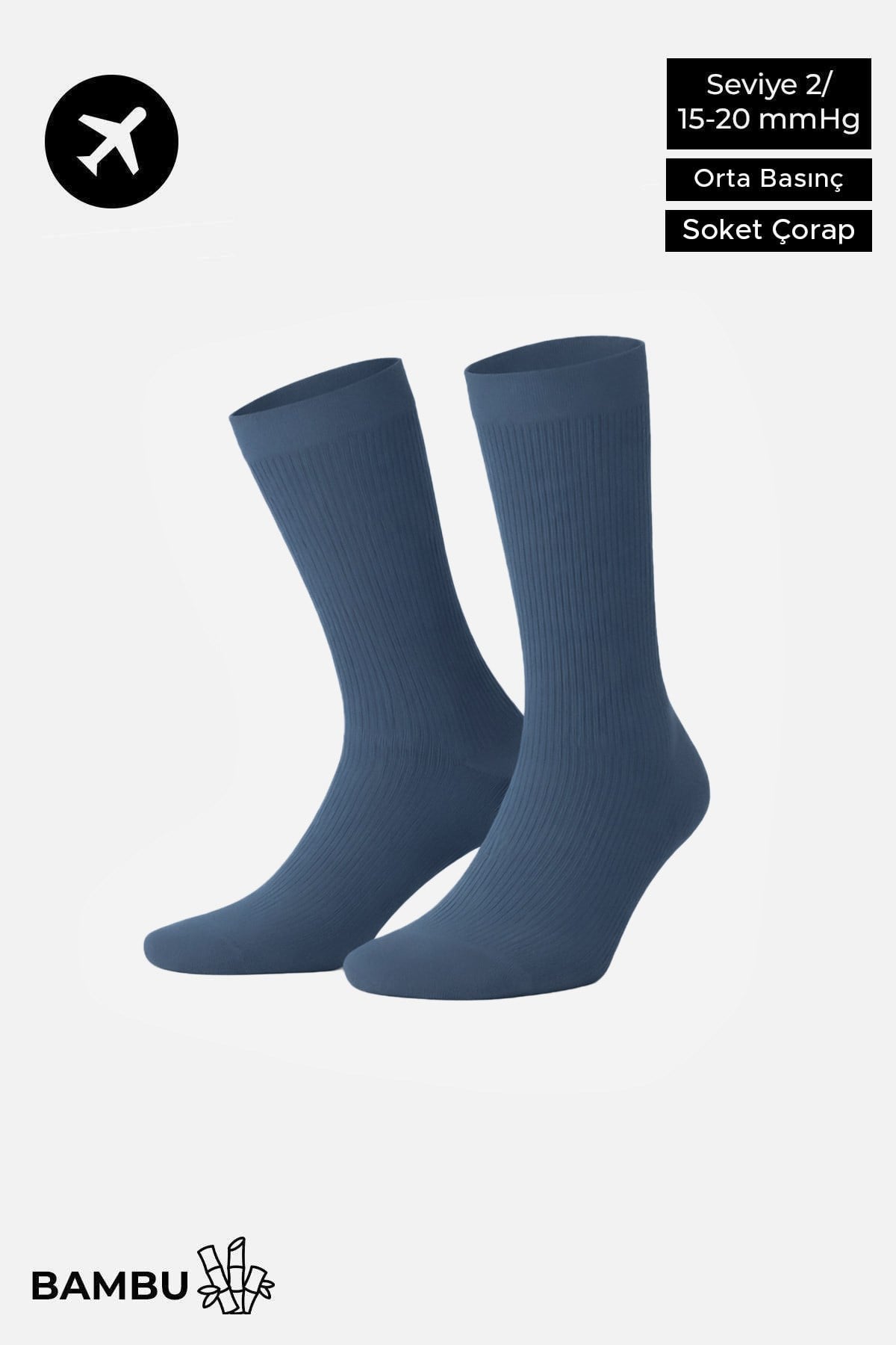Mısırlı Unisex Bambu Özel Sıkılaştırıcı Teknolojiyle Uçuş ve Pilot Soket Çorap Gece Mavisi