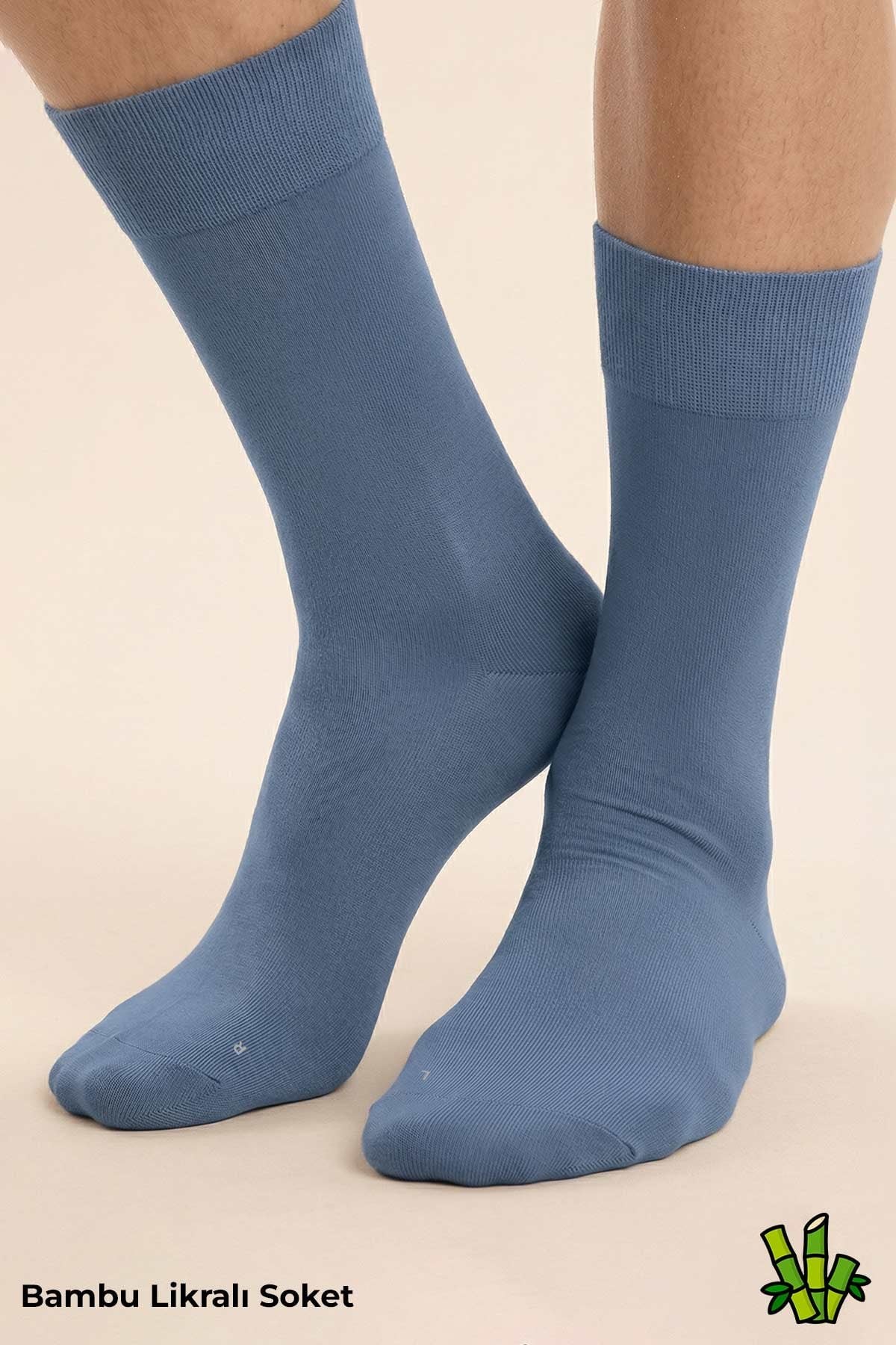 Mısırlı Unisex Bambu Soket Çorap Likralı Gece Mavisi